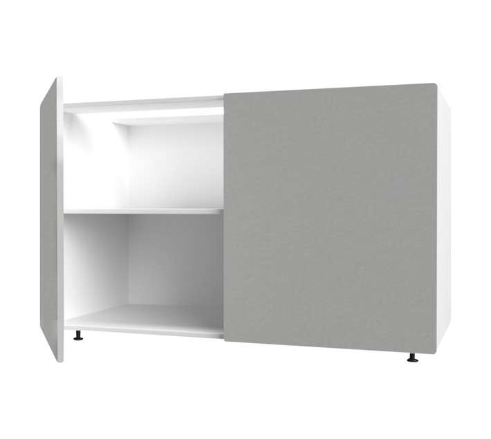 Home and Kitchen Base Unit Melamine Cabinet - Stone Grey (1200mm)