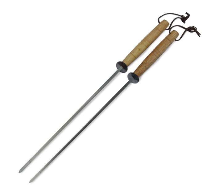 Megamaster 2 Piece Stainless Steel Skewers - Brown/Sliver