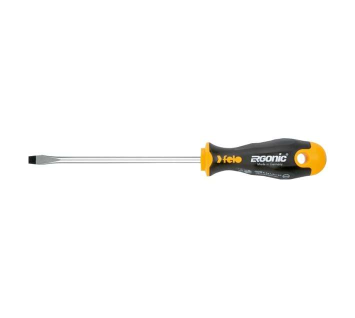 Felo SL6 Ergonic Slotted Screwdriver - Black/Yellow (6.5 x 1.2 x 150mm)