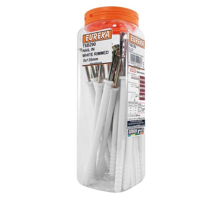 Eureka 8 x 135mm Nail In White Rimmed (Q30)