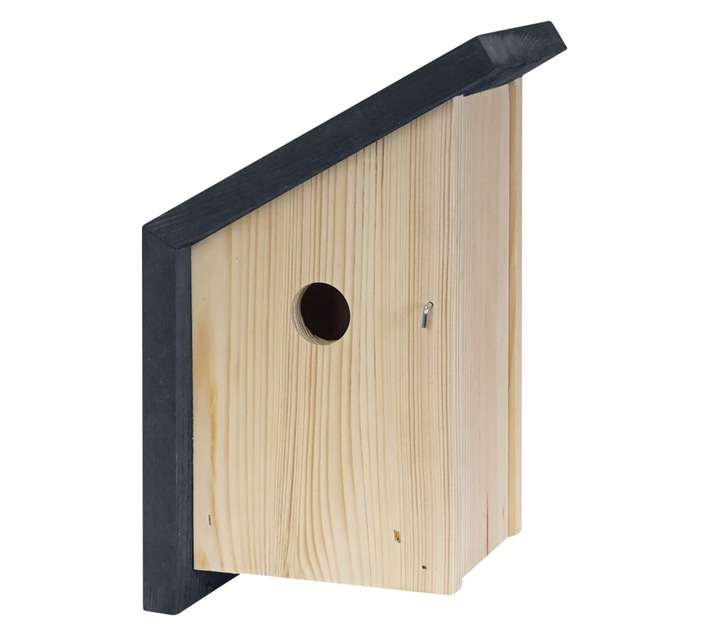 Bird Nest Box - Black/Natural (150 x 180 x 200mm)