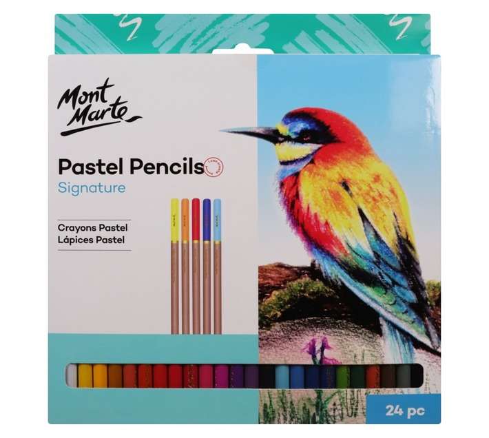 Mont Marte 24 Piece Signature Pastel Pencils - Assorted
