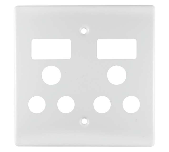 Crabtree Double Plug Plate Vert