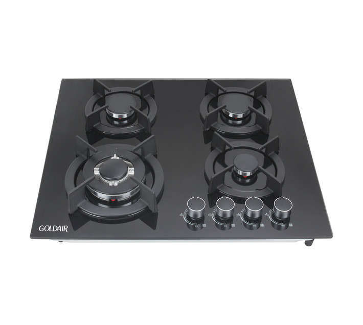 Goldair 4 Burner Glass Gas Hob - Black GBGH-4002