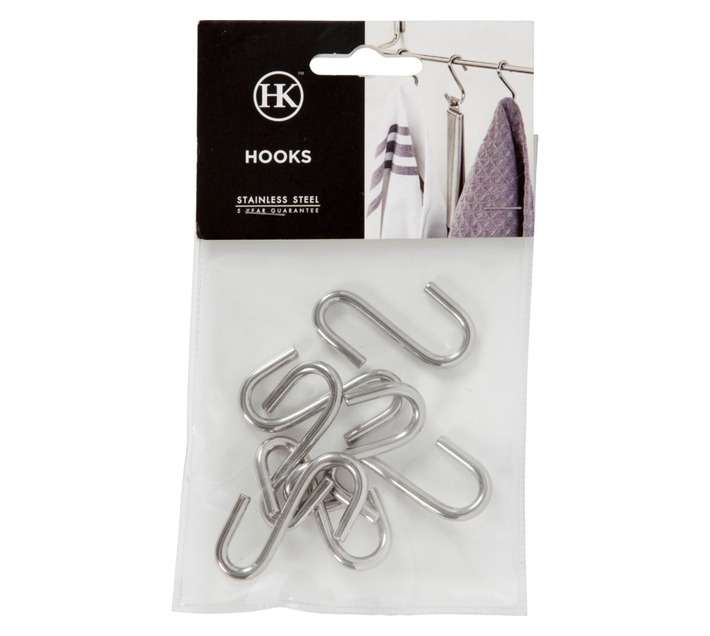 Home and Kitchen 7 x Stainless Steel Small S Hooks (23 x 50 x 4mm)