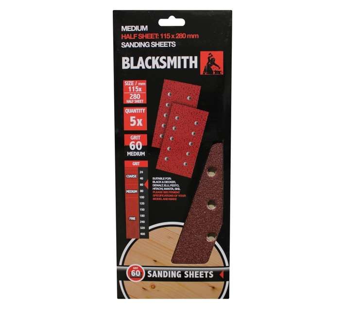 Blacksmith Aluoxide 1/2 Sand Paper Sheet 60 Grit (115 x 280mm)