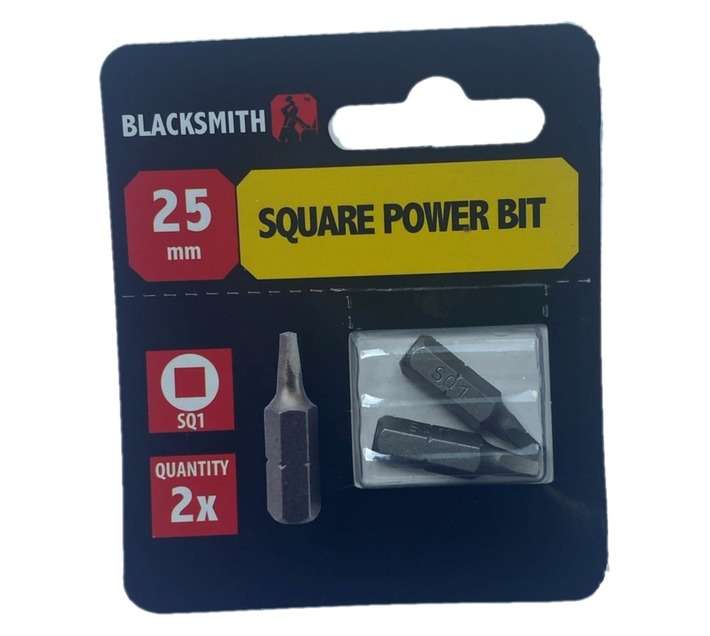 Blacksmith 2 Piece No.1 Square Recess Power Bit (25mm)