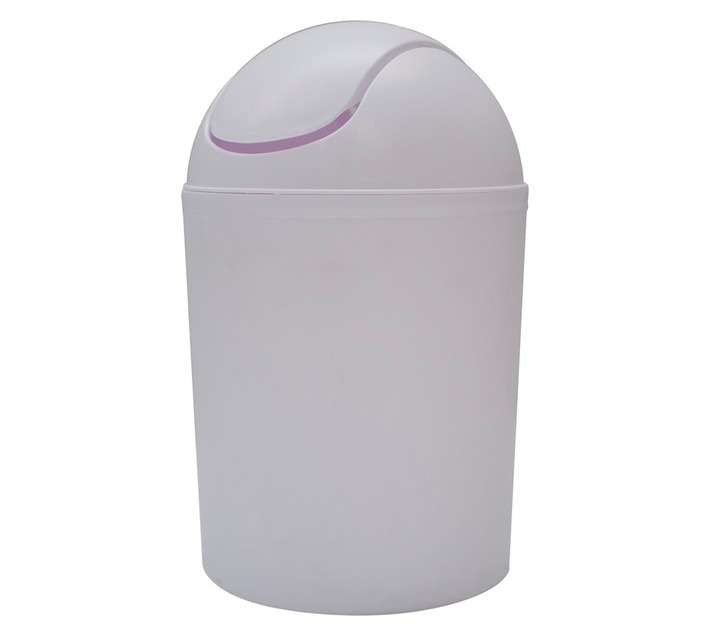 Bathroom Basics Plastic Dust Bin - White