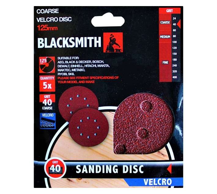 Blacksmith Random Orbit Sand Disc 40 Grit (125mm)