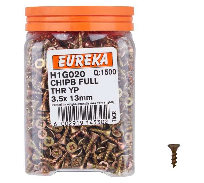 Eureka H1G020 3.5 x 13mm Chipboard Screw Full (1500 Pack)