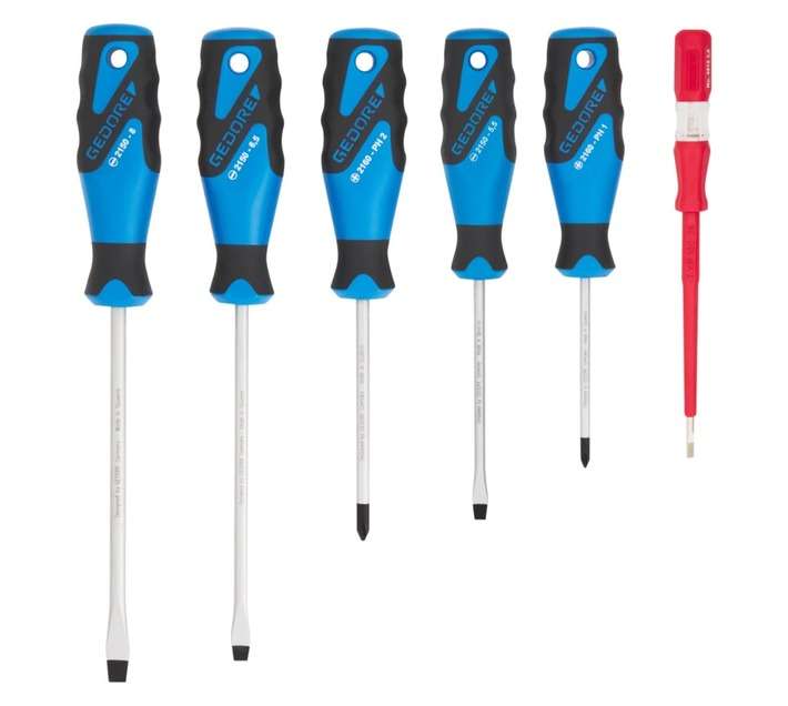 Gedore 6 Piece Screwdriver Set - Black/Blue
