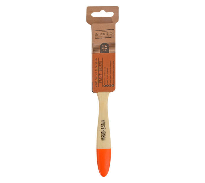 Smith and Co Varnish and Stain Paint Brush - Brown (25mm)
