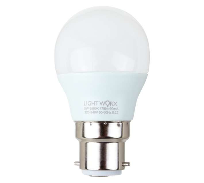 Lightworx LED Golf Ball G45 5w B22 - Cool White