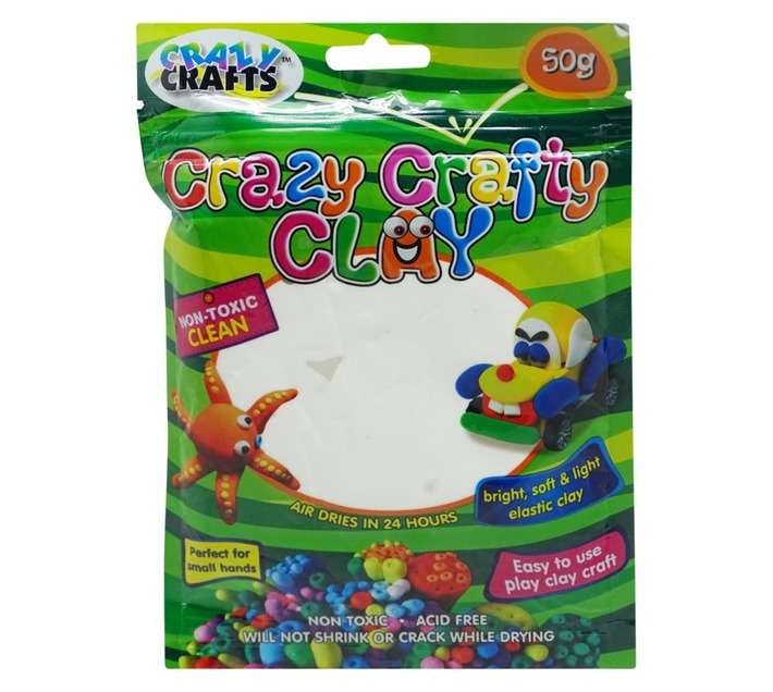 Crazy Crafts C50WH Crafty Clay - White (50g)