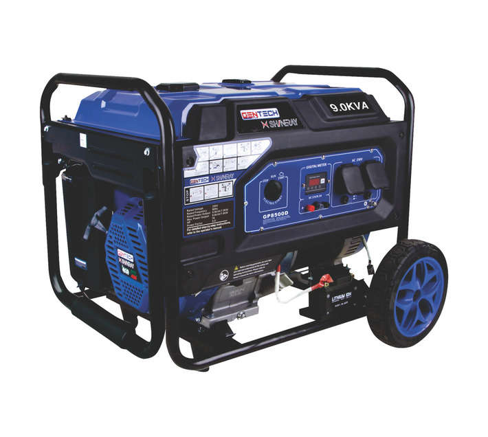 Gentech 7.5kVA Electric Start Petrol Generator - Blue/Black