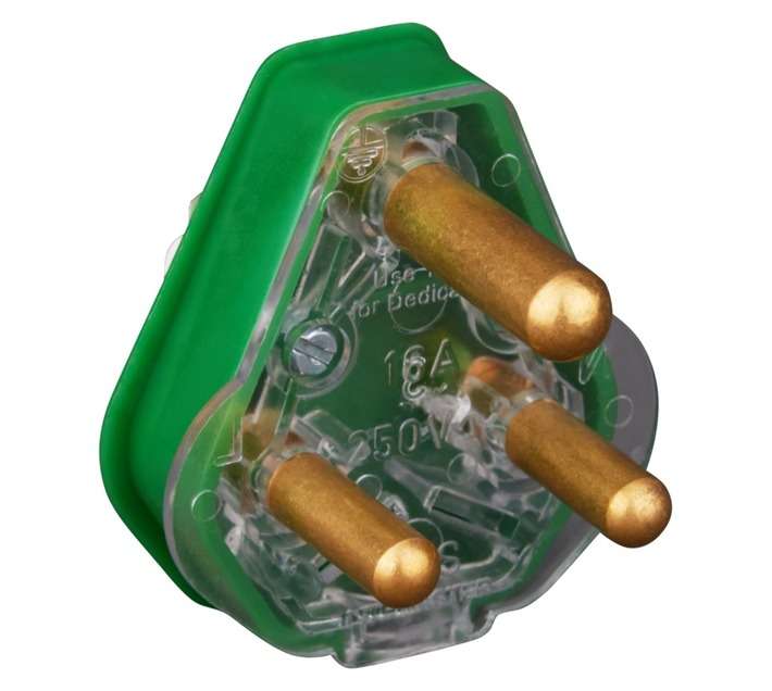 Crabtree Coloured Plug Top 3pin - Green (16a)