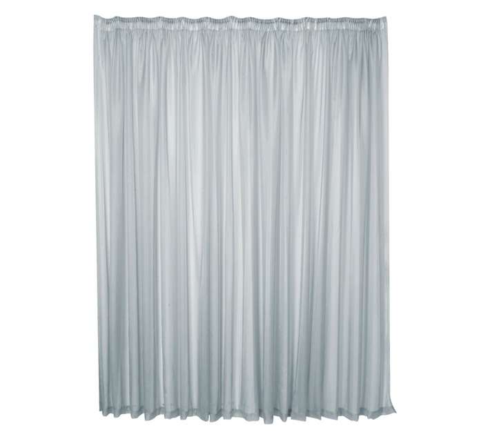 Design House Voile Plain Taped Curtain - Grey (5000 x 2180mm)