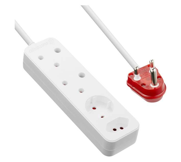 Switched High Surge 4 Way Multiplug - White (16A)