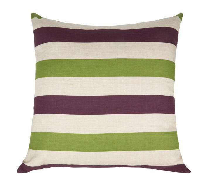Scatter Cushion Stripe - Grape/Lime (50 x 50)
