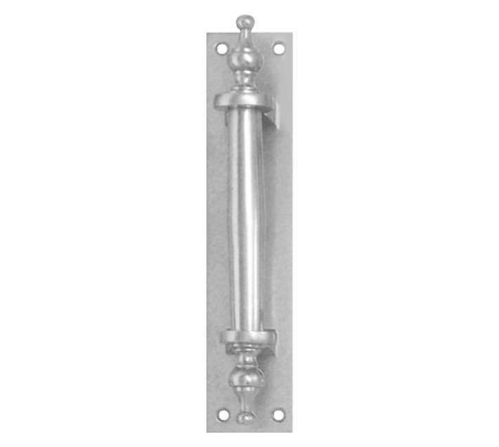 Euro Brass Pull Handle On Back Plate - Satin Nickel (200mm)