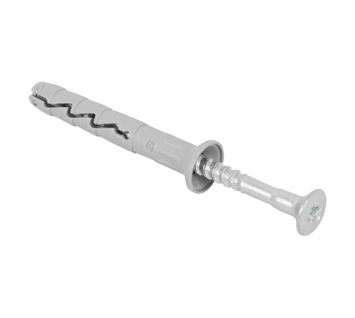 Rawlplug 50 x Hammer in Plugs and CSK Screws - Silver (6 x 60mm)