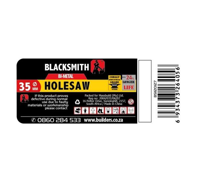 Blacksmith M42 Bi-Metal Holesaw Bit (35mm)