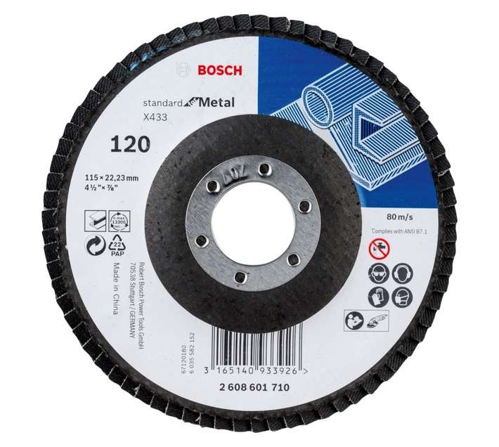 Bosch Standard 120 Grit Metal Flap Disc (115mm)