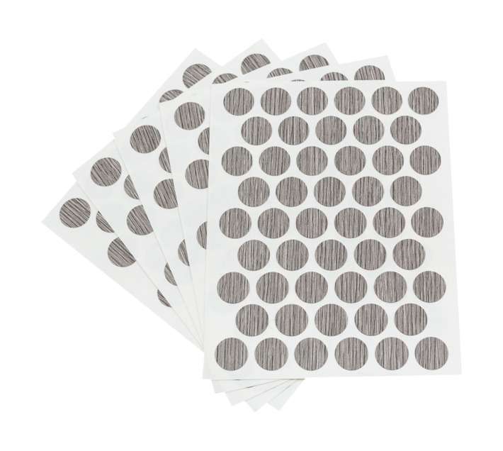 FIT 36 x Stick On Cover Caps - Monument Oak (14mm)