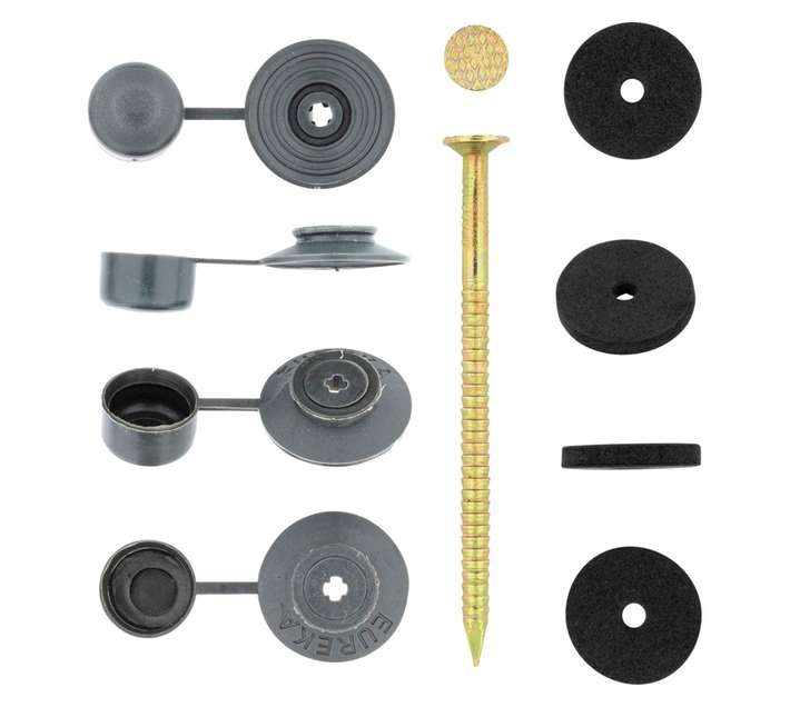 Eureka 50 x Roof Seal Nail and Cap - Chrome (65 x 3.55mm)