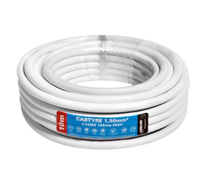 APDCBG15WE10 Cabtyre 3 Core Cable - White (10m)