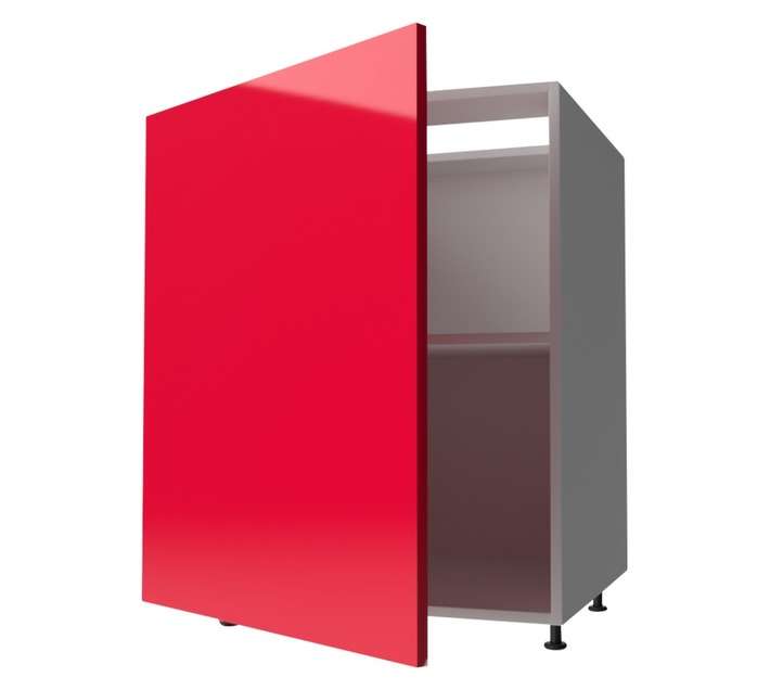 Home and Kitchen Gloss Base Cabinet Unit - Candy Red (600 x 560 x 720mm)