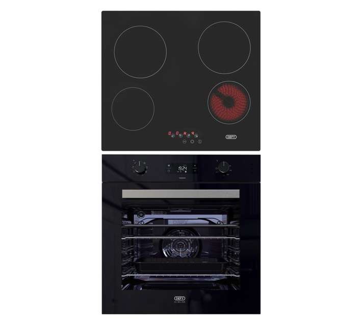 Defy Oven and Hob Bundle Black DCB896