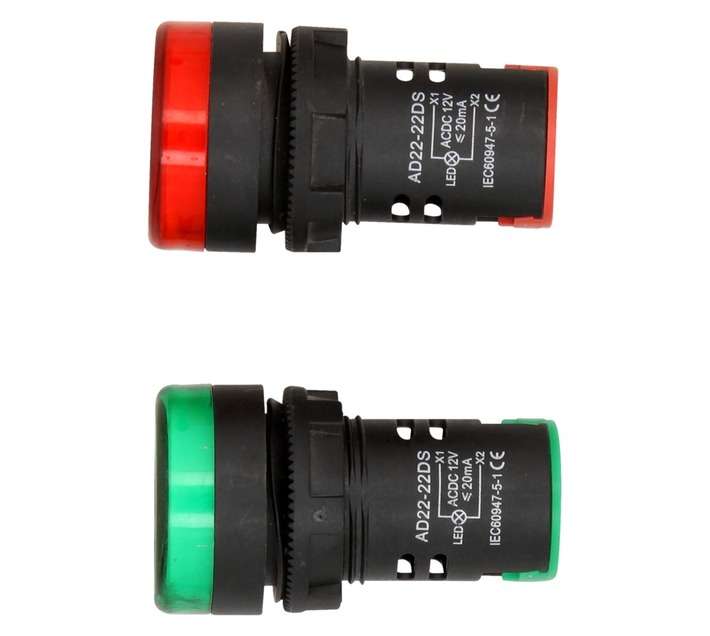 Security Remotes Unlimited 2 x Panel Pilot Lights - Red/Green (12V)