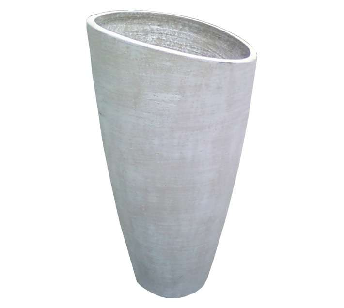 The Pot Story Casablanca Round Large Plant Pot - Brown/White (400 x 900mm)