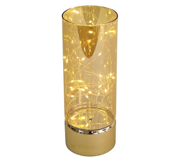 Design House Large Cylinder Portable Lantern - Gold