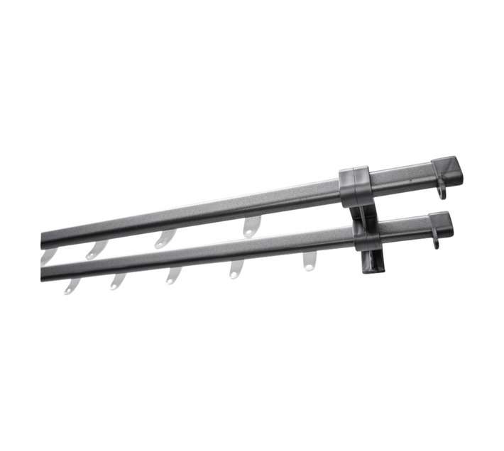 Design House Steel Double Curtain Track - Grey (3000mm)