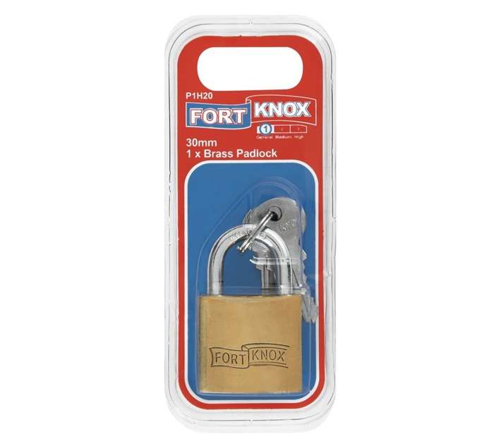 Fort Knox P1J10U Brass Padlock (30 x 25 x 50mm)