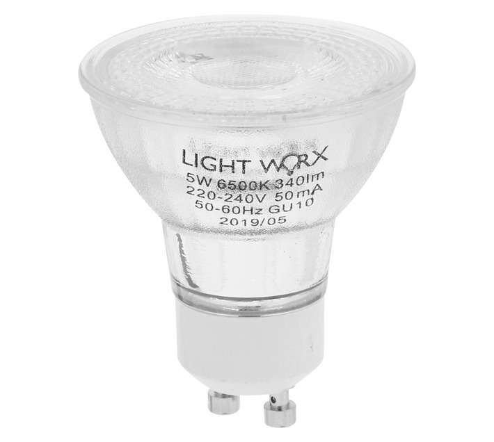 Lightworx GU10 Glass LED - Cool White (5W)