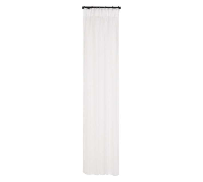 Kubu Textiles 2 x Voile Plain Taped Curtains - White (1400 x 2180mm)