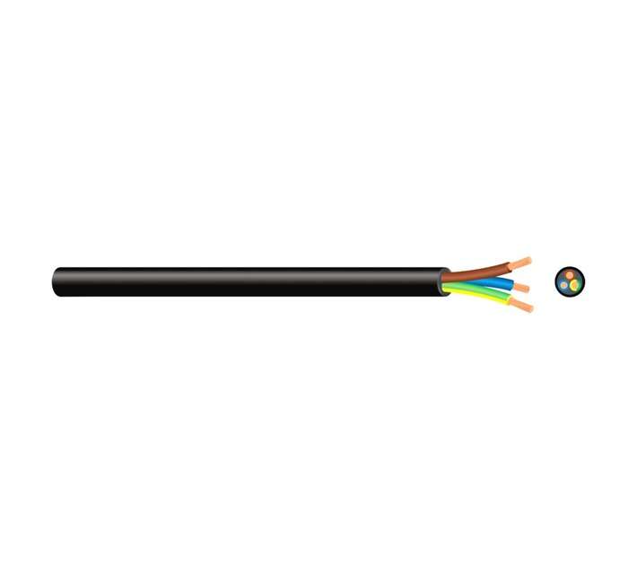 Cabtyre 3 Core R5 Cable - Black (1mm) (Per Meter)