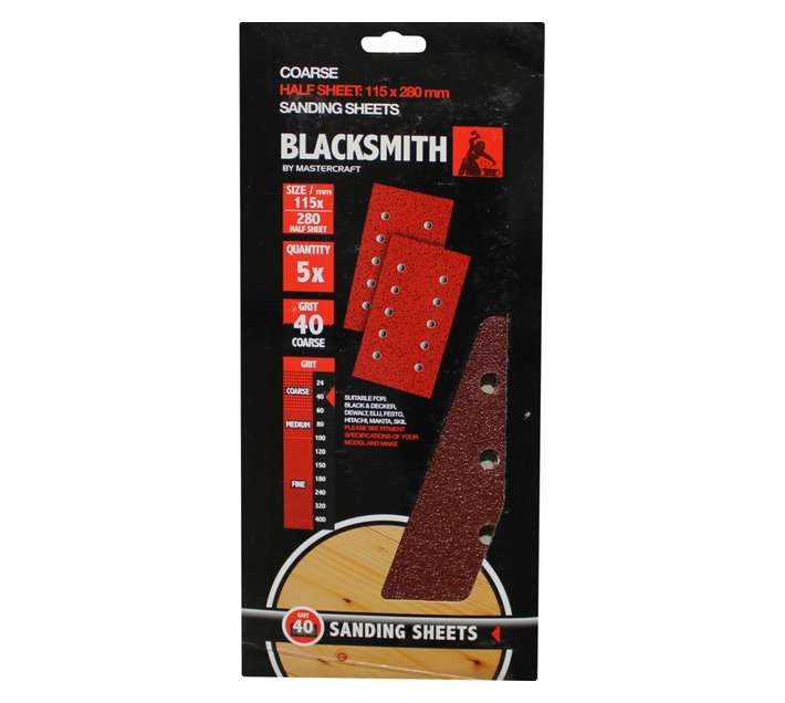 Blacksmith 1/2 Aluoxide Sand Paper Sheet 40 Grit (115 x 280mm)