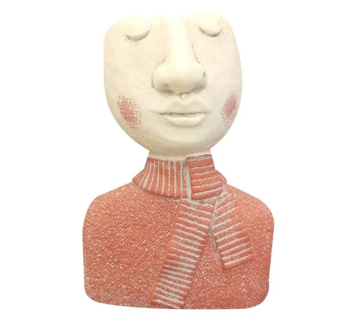 PS HB116 Ceramic Head Planter - Red