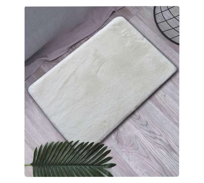Stefano and Co Sonya Faux Fur Rug - White (800 x 530mm)