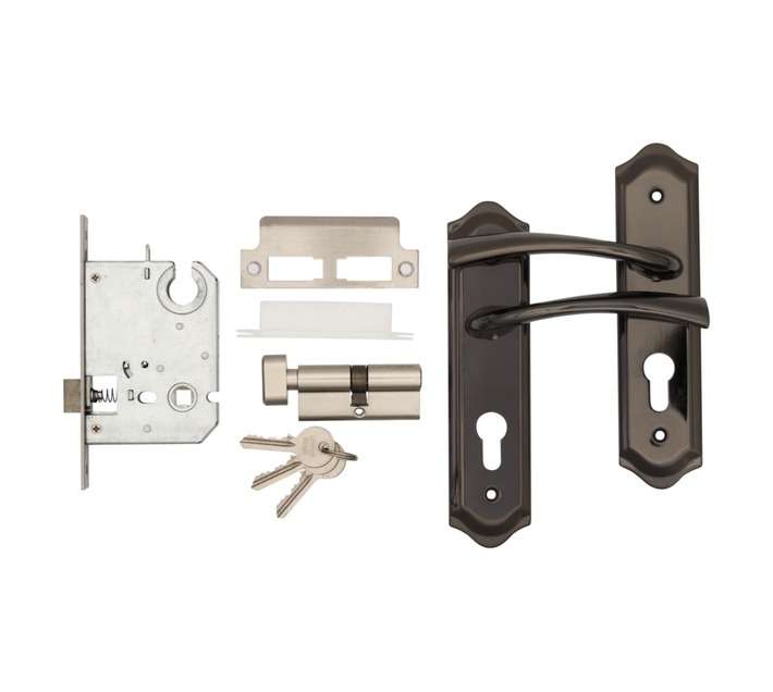 CYLINDER LOCK & HANDLE PISA G/M GREY