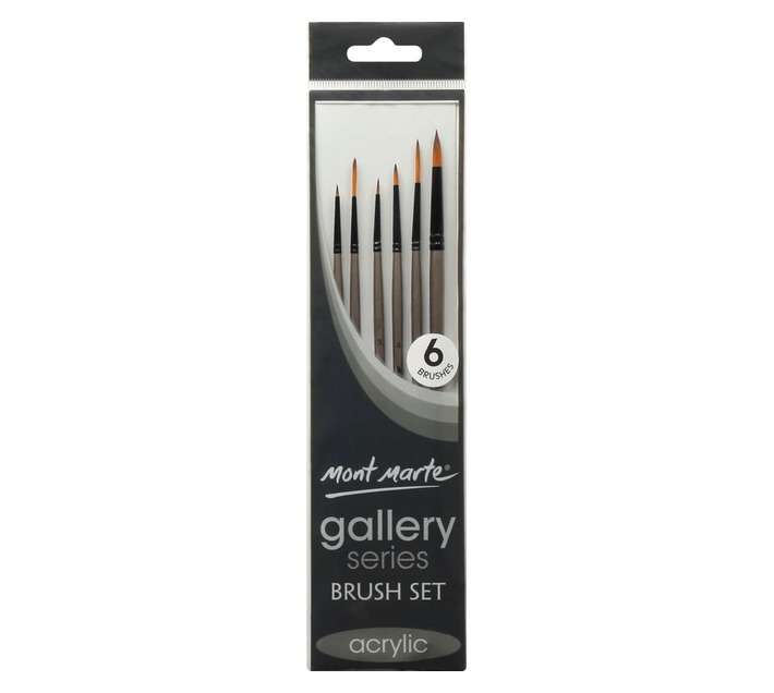 Mont Marte 6 Piece Gallery Series Acrylic Brush Set