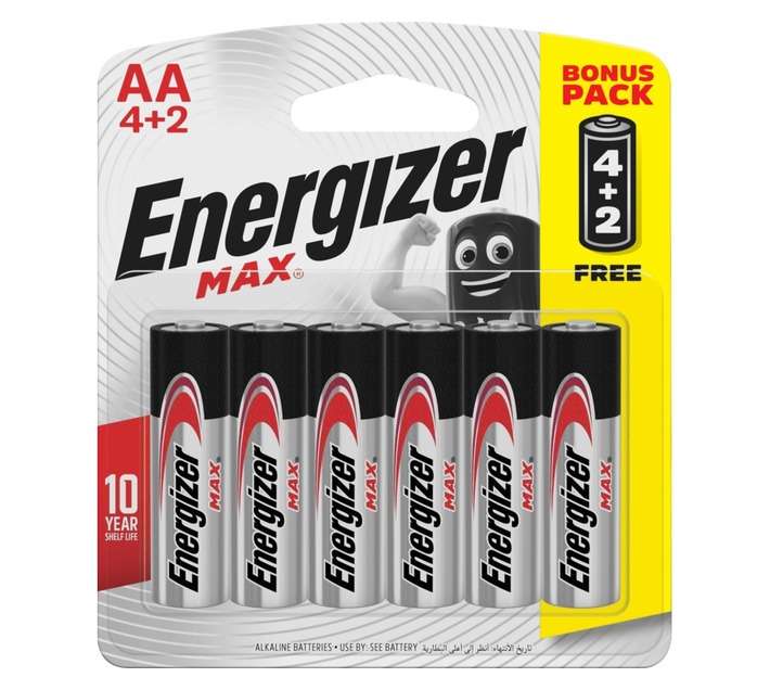 Energizer Max 6 x Alkaline Batteries (AA) E301623400