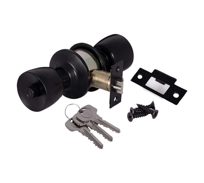 YALE TULIP CYLINDRICAL KNOBSET MAT/BLK