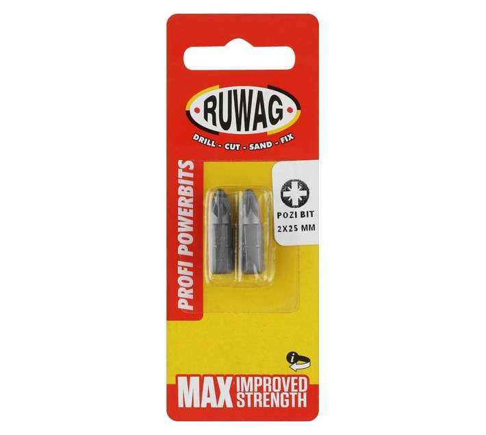 Ruwag 25mm No.2 Professional Power Pozi Bit (2 Pack)