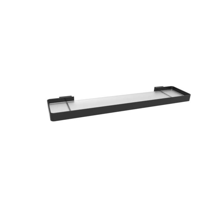 Lusso Ciano Glass Shelf - Black (180 x 50 x 620mm)
