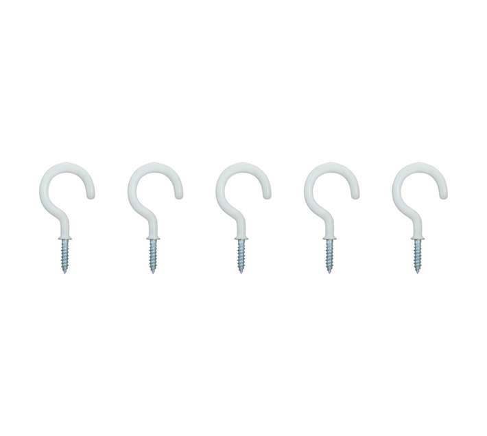 Eureka 5 x Round Cup Hooks - White (38mm)